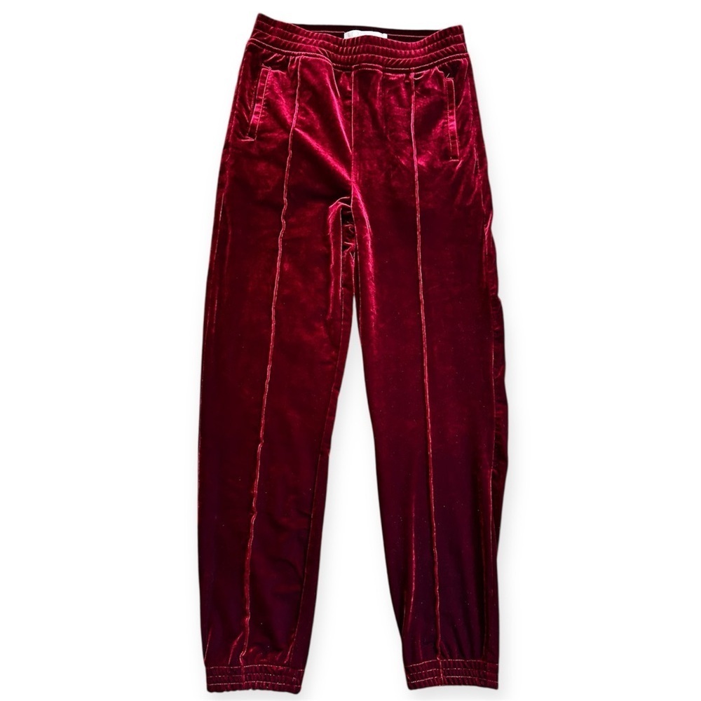 TRACTR Velvet Joggers Pants in Rich Burgundy girls size 14